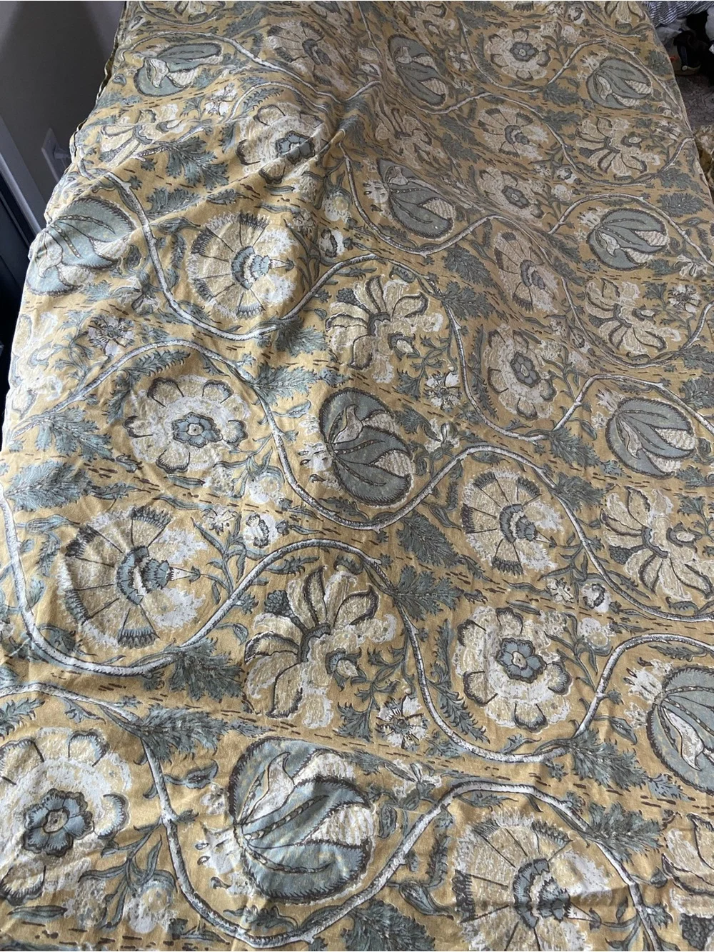 Pottery Barn Penelope Kalamkari Palampore Duvet Cover 100% cotton yellow floral